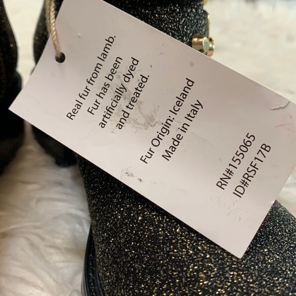 ROSS & SNOW Handmade in Italy leather sparkly gold goldtone studs ankle bootie - Picture 9 of 13